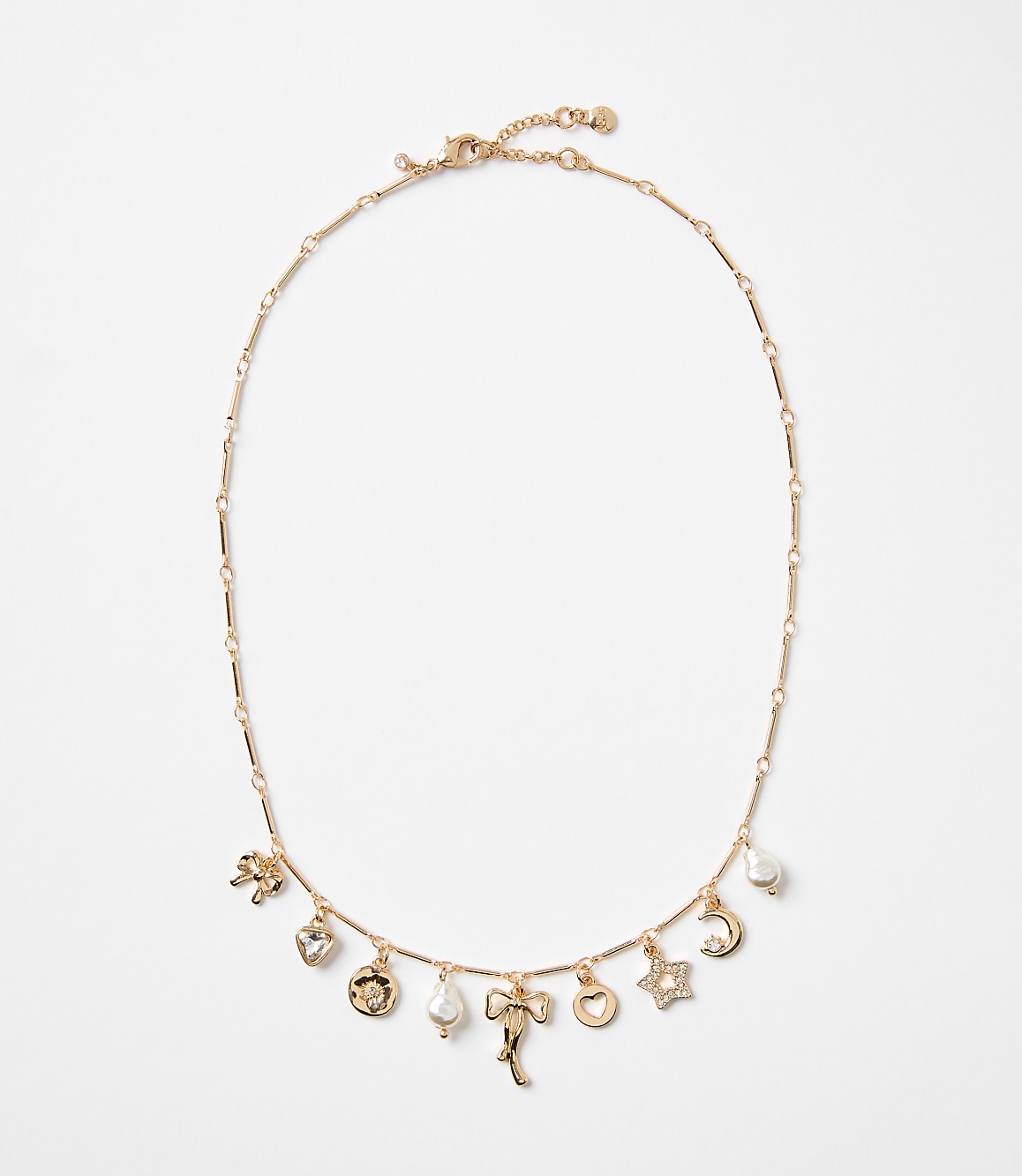 Mother Of Pearl Bow Charm Necklace