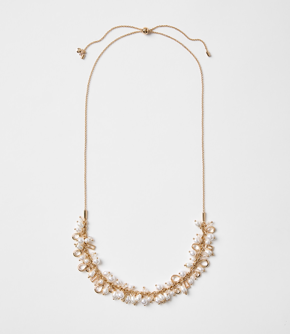 Pearlized Pull Tie Torsade Necklace