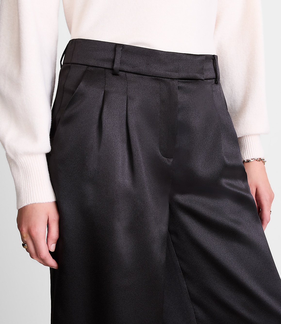 Petite LOFT Versa Satin Palazzo Pants