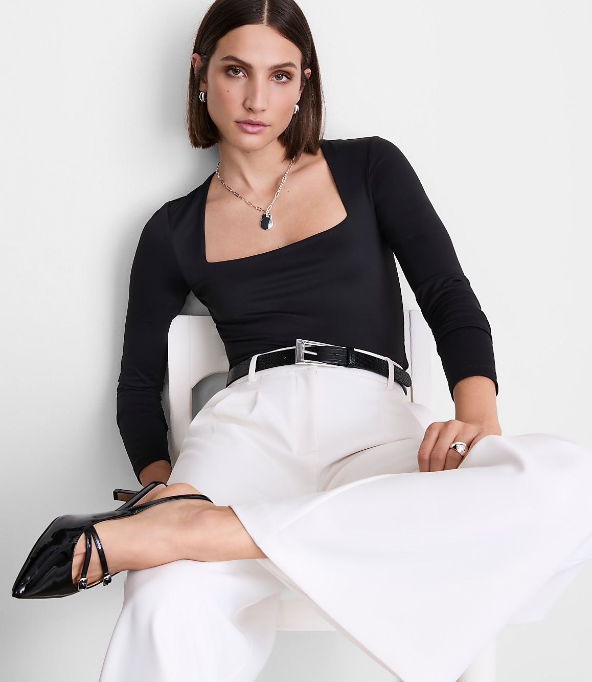 LOFT Versa 360 Knit Square Neck Top