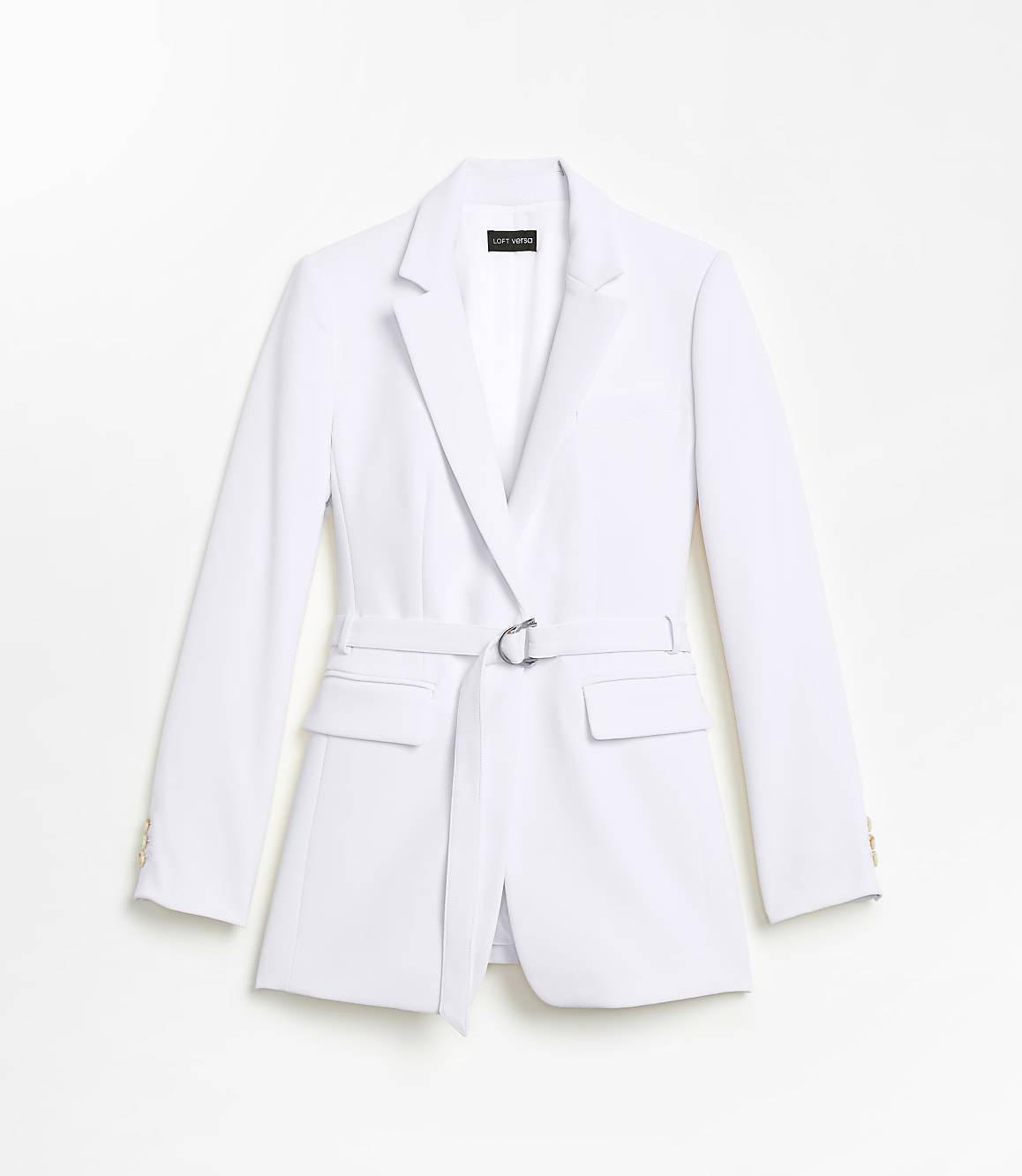 Petite LOFT Versa Crepe Drape Belted Blazer