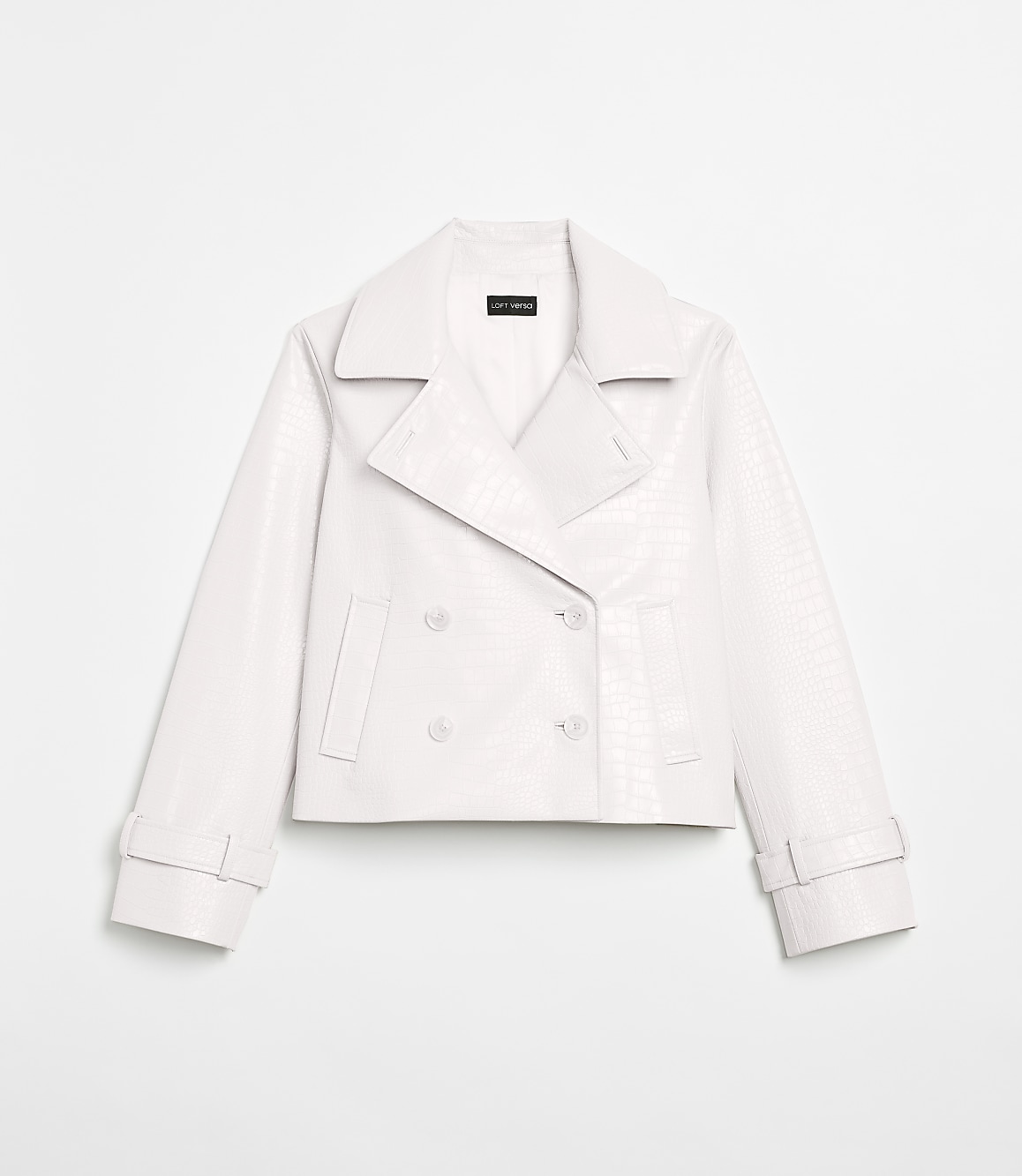 LOFT Versa Embossed Faux Leather Trench Coat