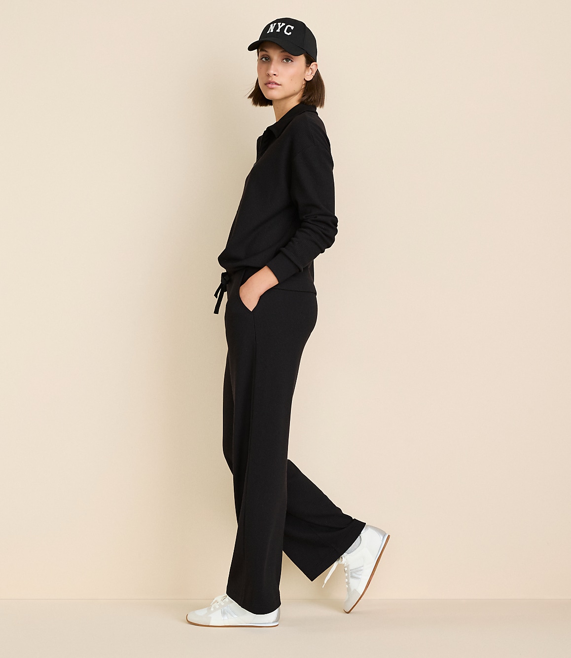 Petite Lou & Grey Upstate Waffle Wide Leg Pants
