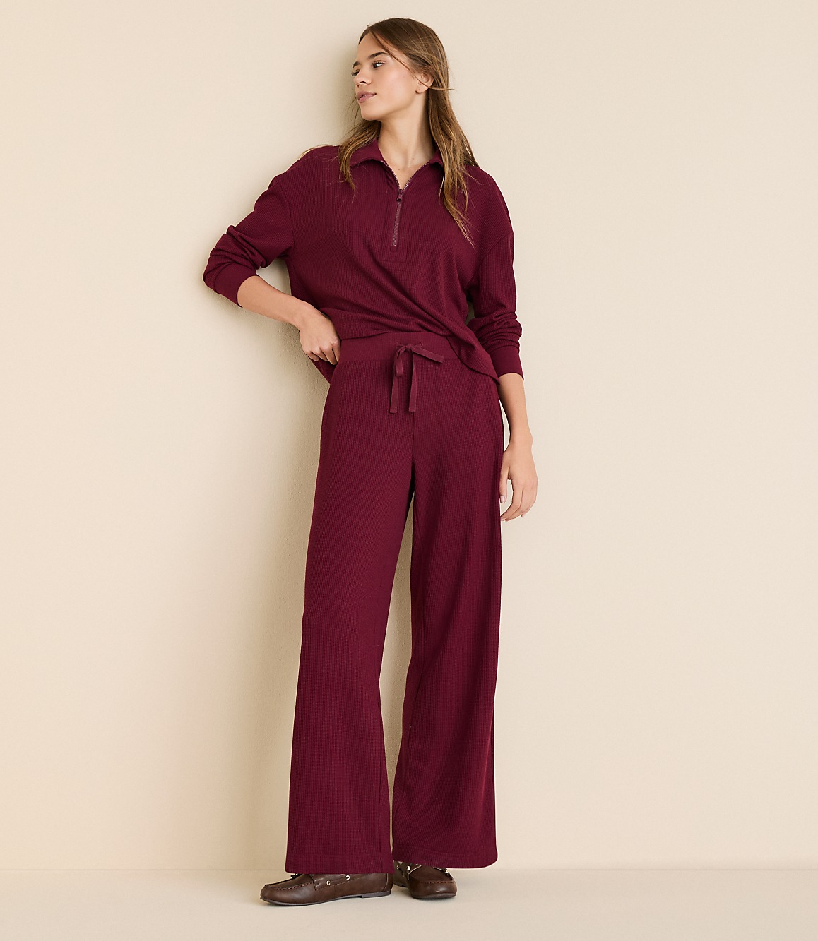 Petite Lou & Grey Upstate Waffle Wide Leg Pants