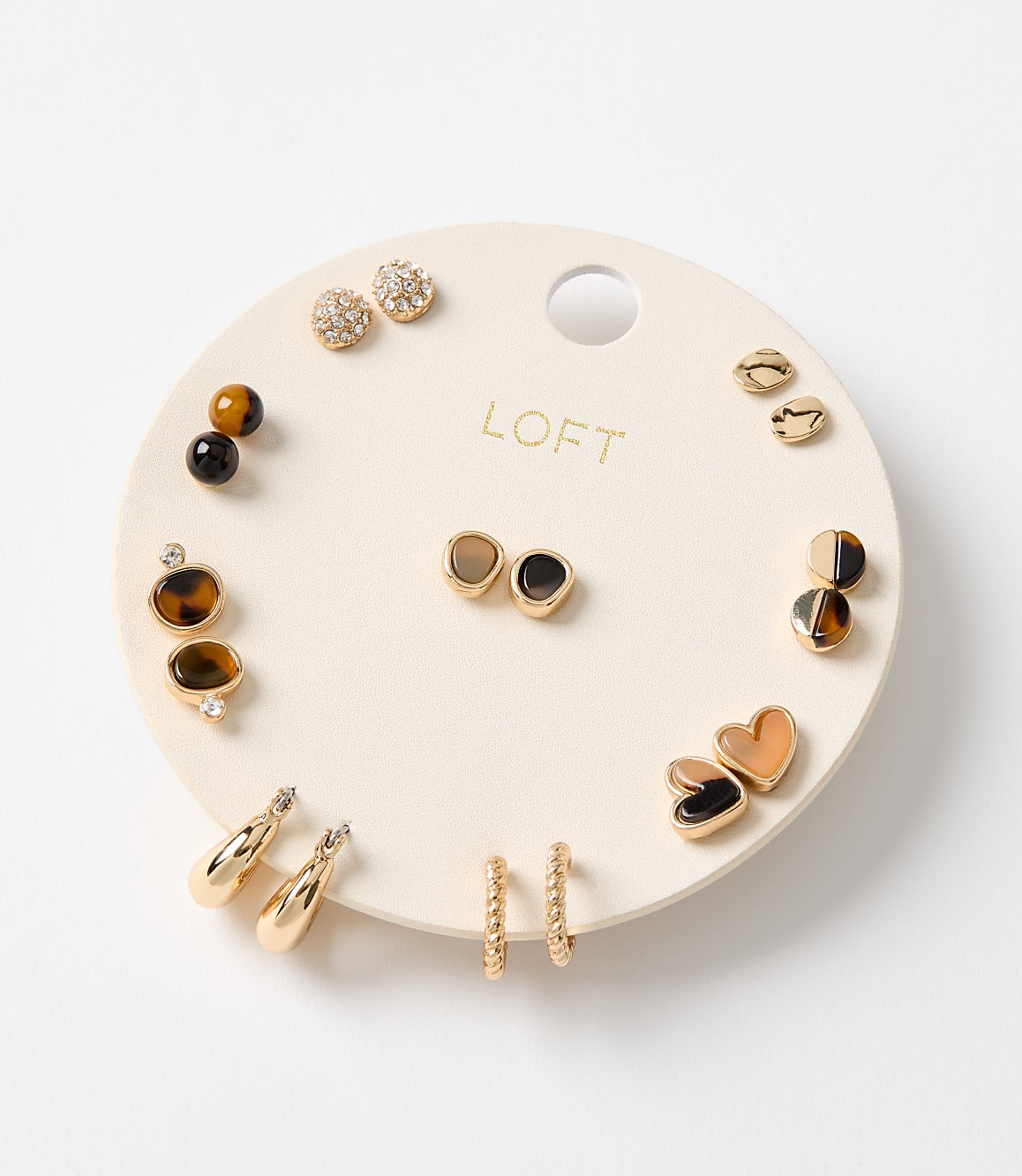 Tortoiseshell Print Stud Earring Set