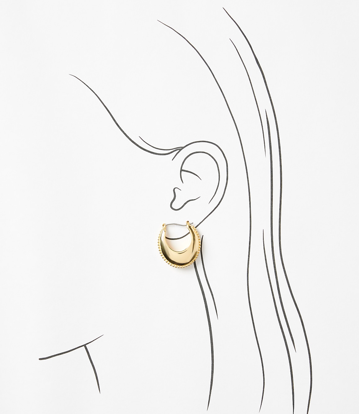 Chunky Crescent Hoop Earrings