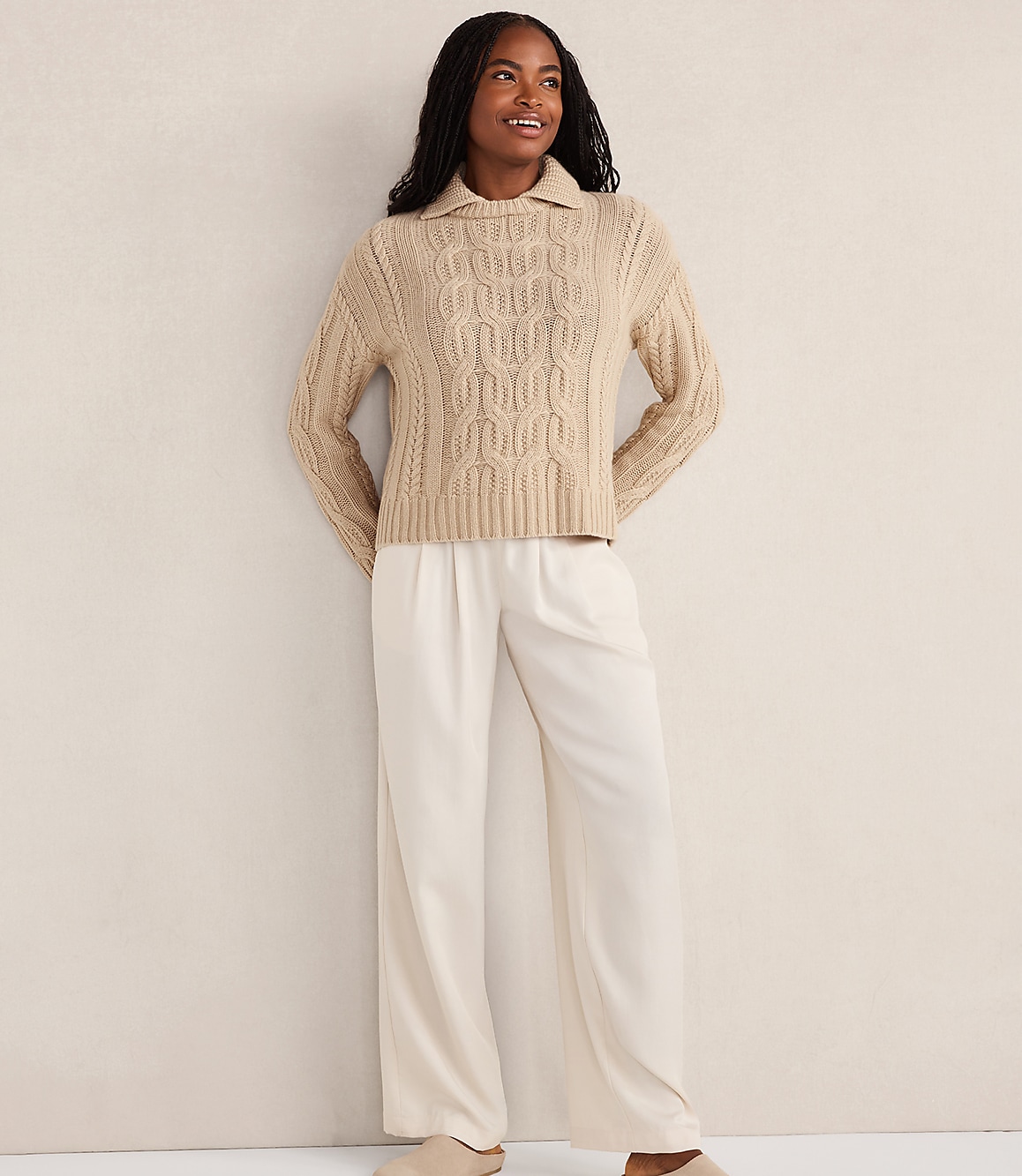 Haven Well Within Cashmere Cable Collared Sweater