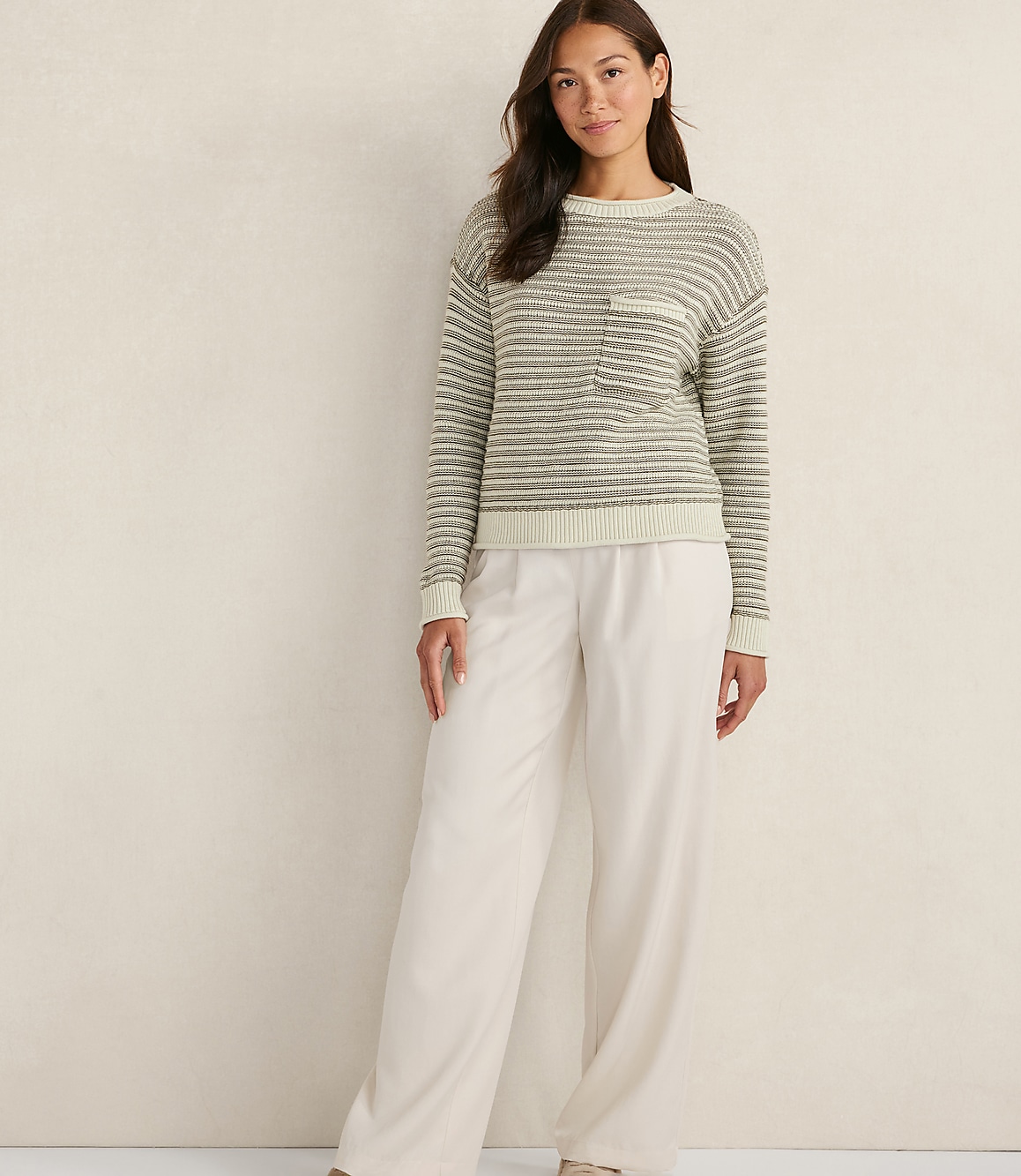 Haven Well Within Organic Cotton Linear Stitch Crewneck Sweater