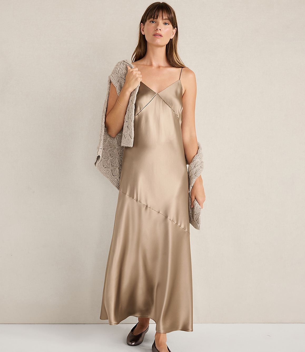 Haven Well Within Lurex Silk Slip Dress