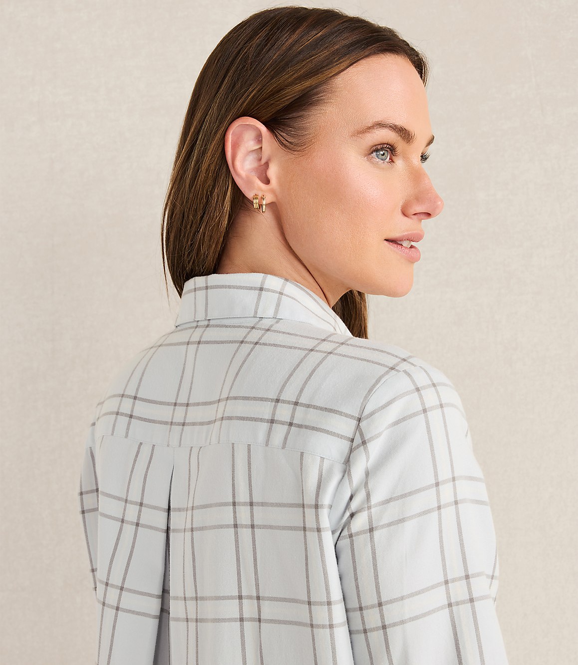 Haven Well Within Lightweight Flannel Windowpane Pajama Top