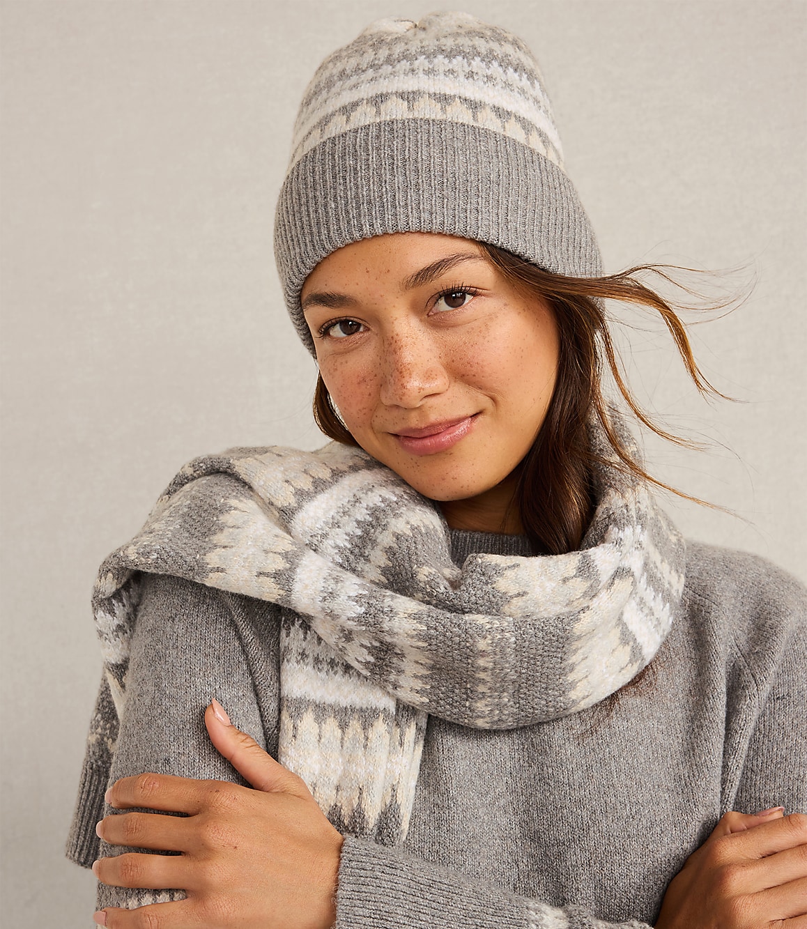 Haven Well Within Organic Cotton Blend Nostalgic Fair Isle Scarf