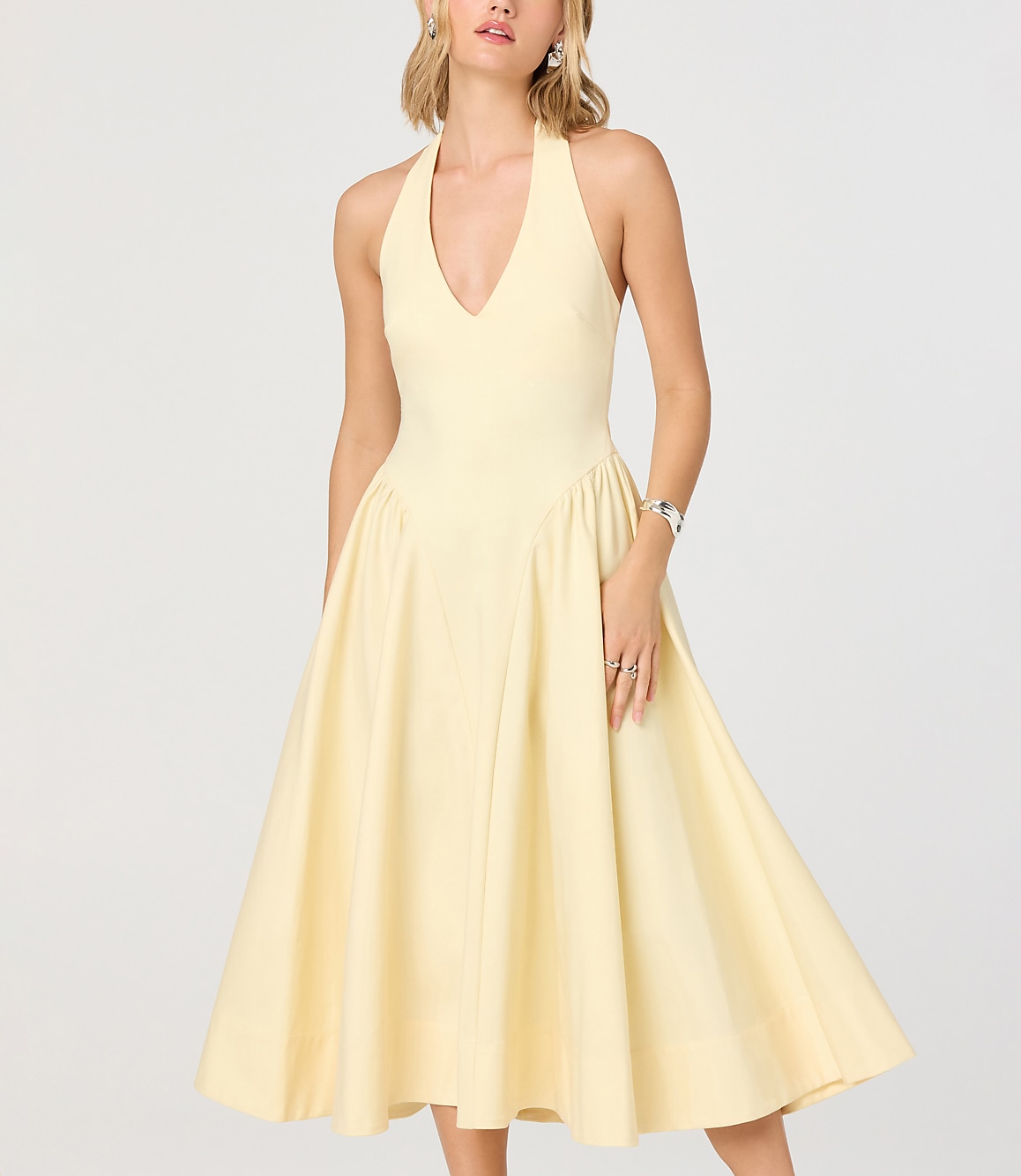 Astr The Label Meana V-Neck Halter Mini Dress