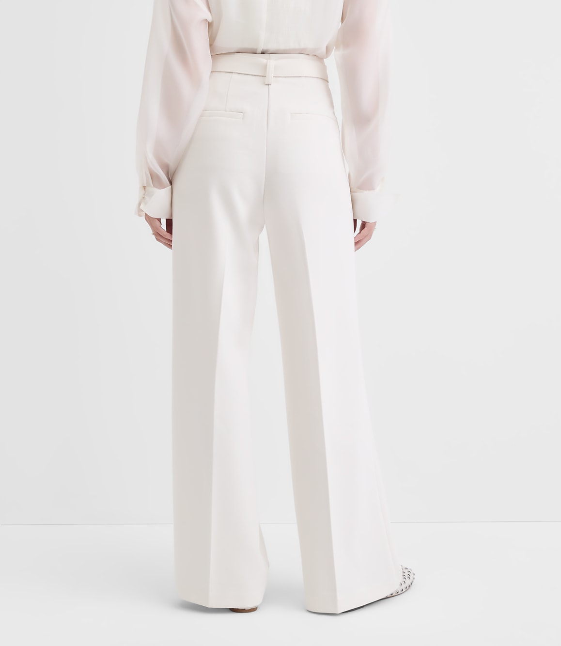 Petite Belted Stovepipe Pants in Doubleface