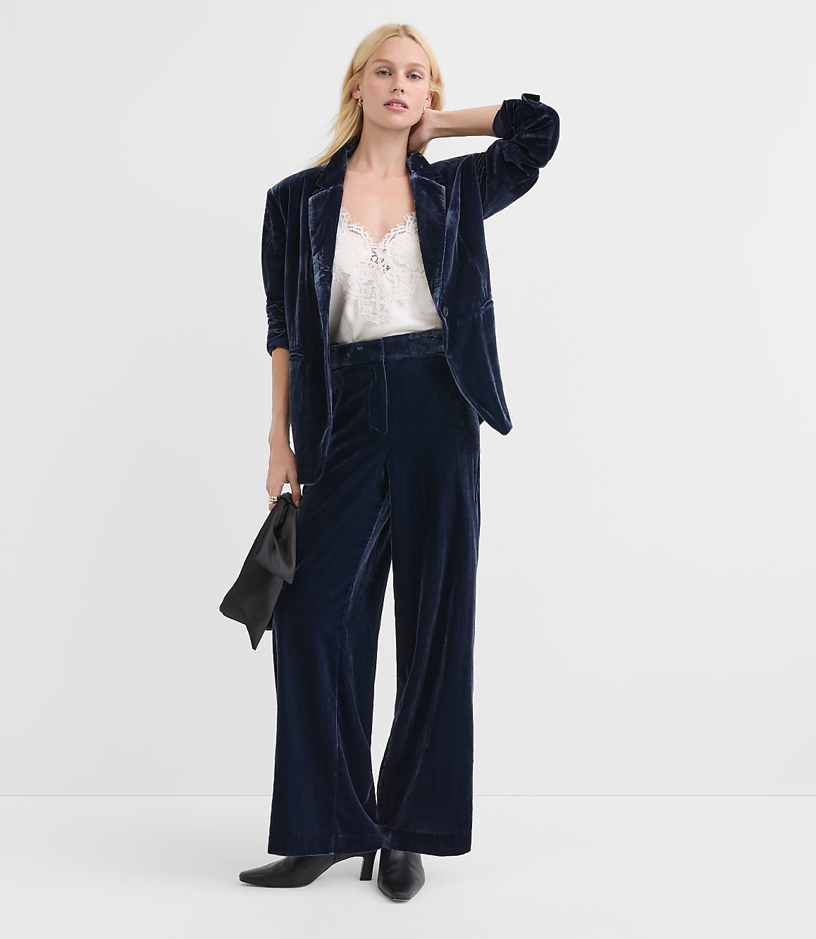 Velvet Belted Modern Blazer
