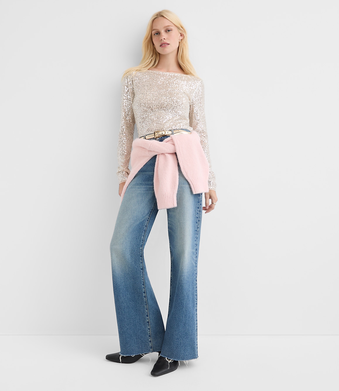 Sequin Long Sleeve Tee