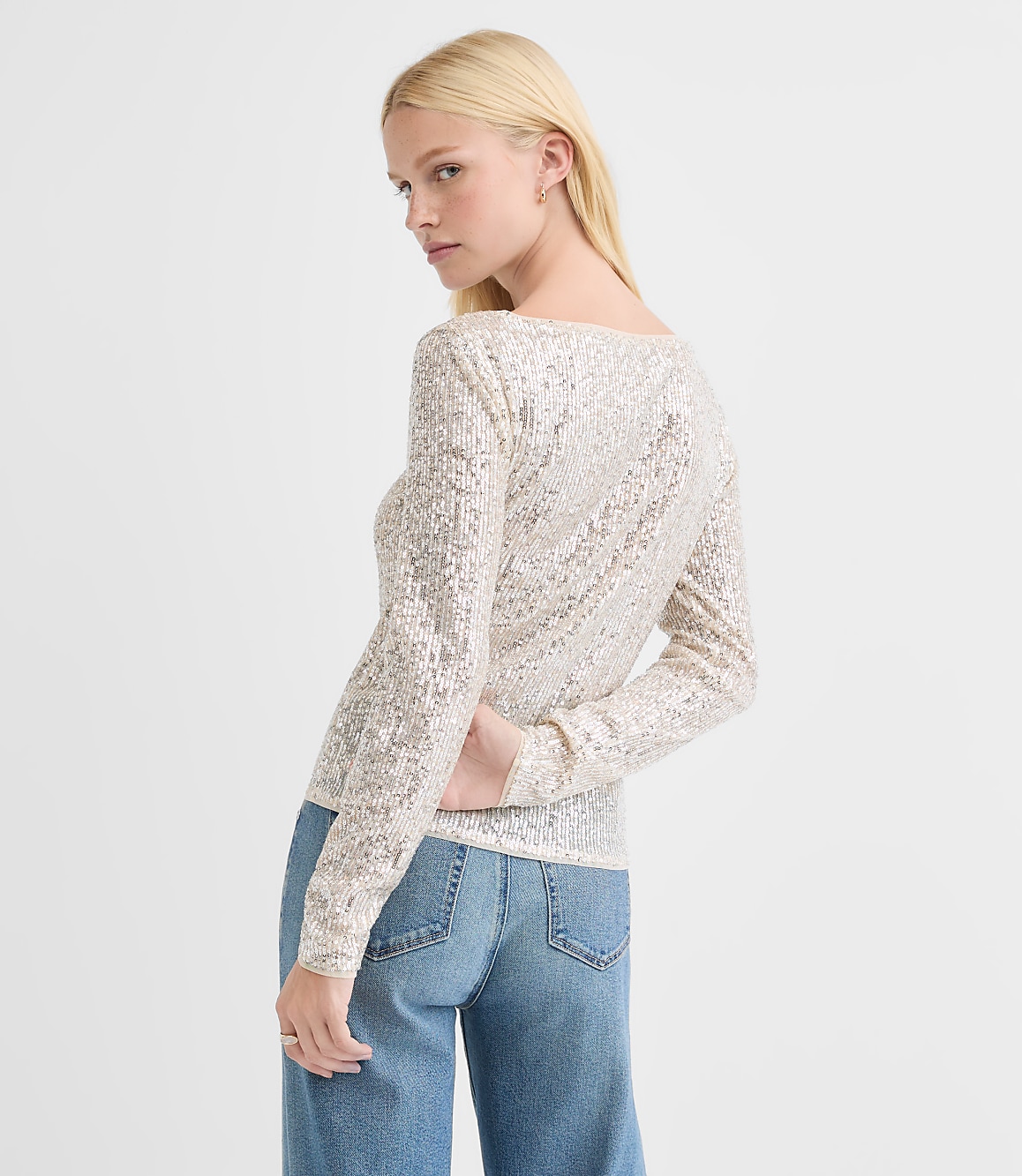 Sequin Long Sleeve Tee