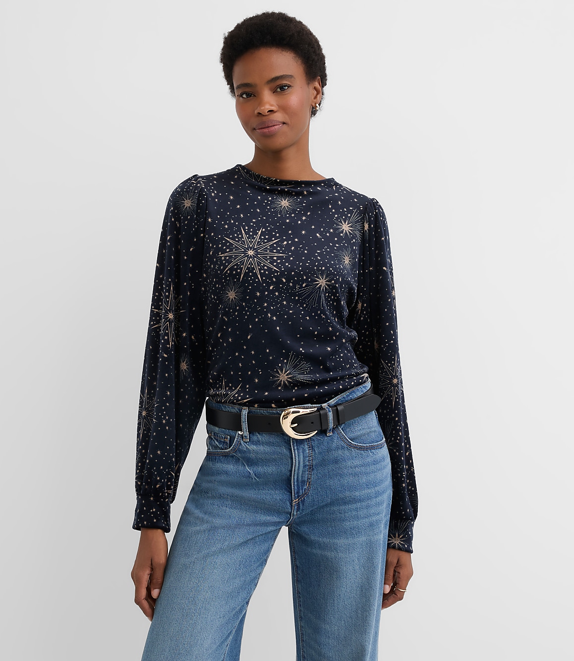 Petite Starry Velour Sweatshirt