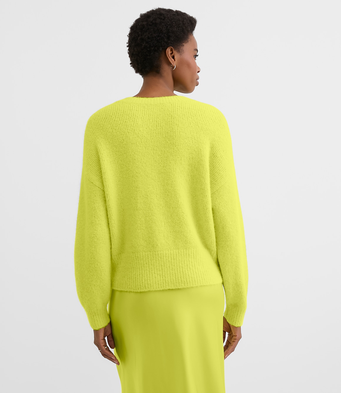 Petite Ribtrim Relaxed V-Neck Sweater