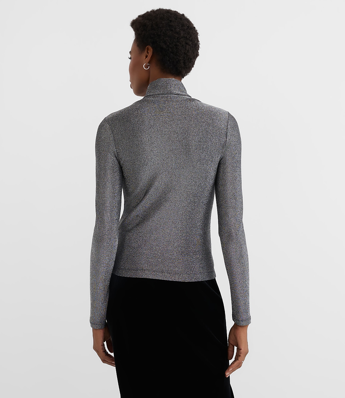 Shimmer Jersey Turtleneck Top