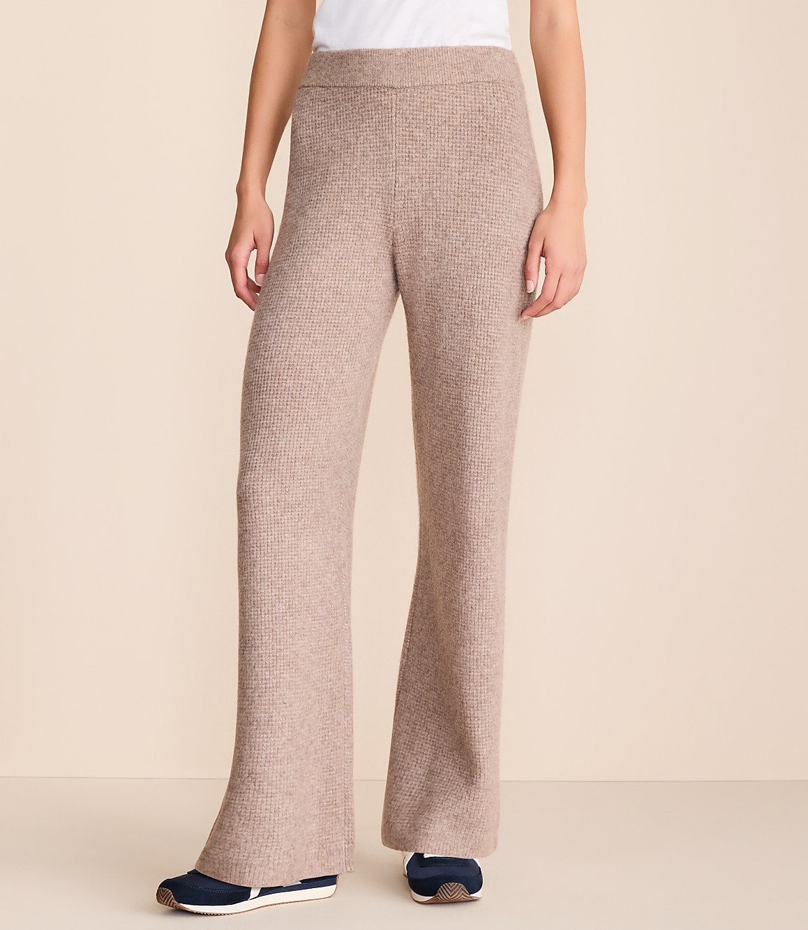 Petite Lou & Grey Heathered Waffle Cloudstitch Wide Leg Pants