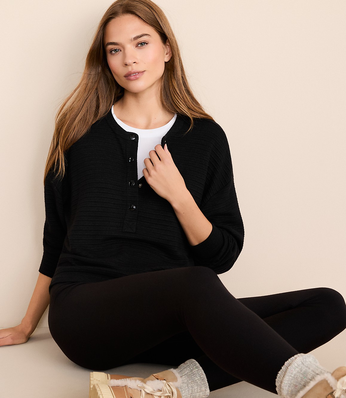 Lou & Grey Ottoman Henley Top