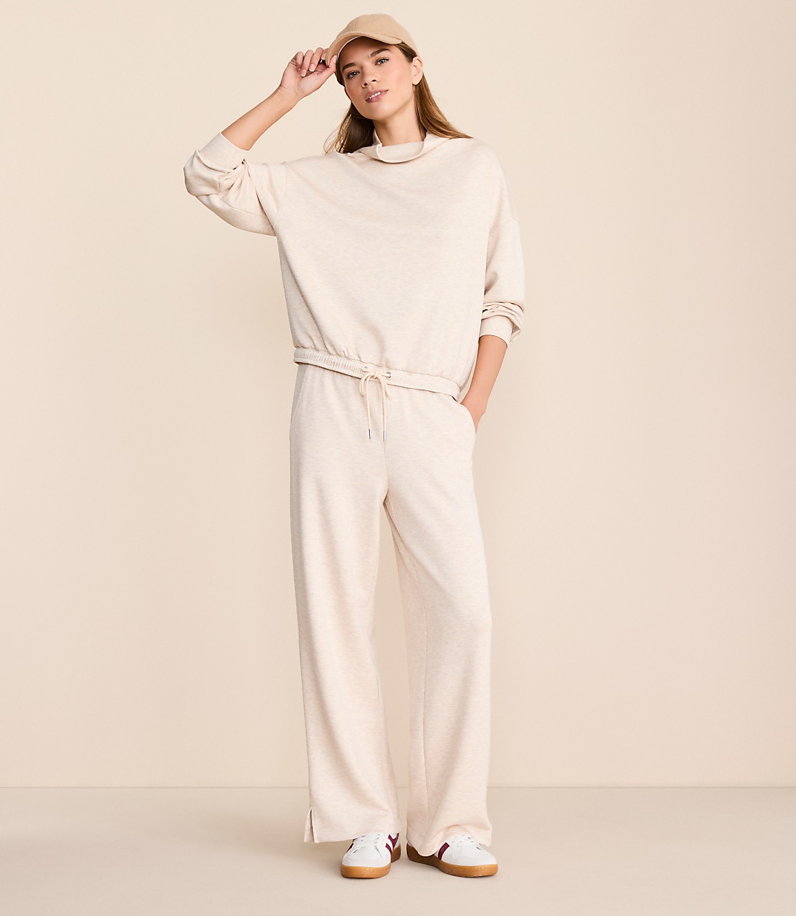 Lou & Grey Heathered Scubasoft Side Slit Straight Leg Pants