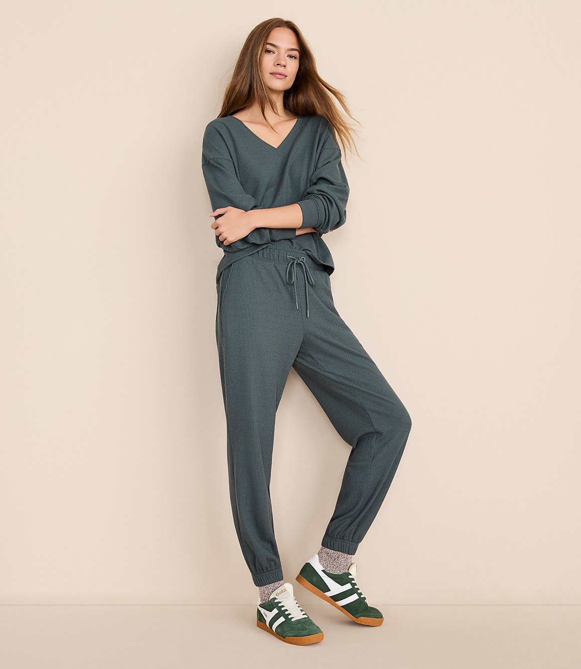 Petite Lou & Grey Upstate Waffle Joggers