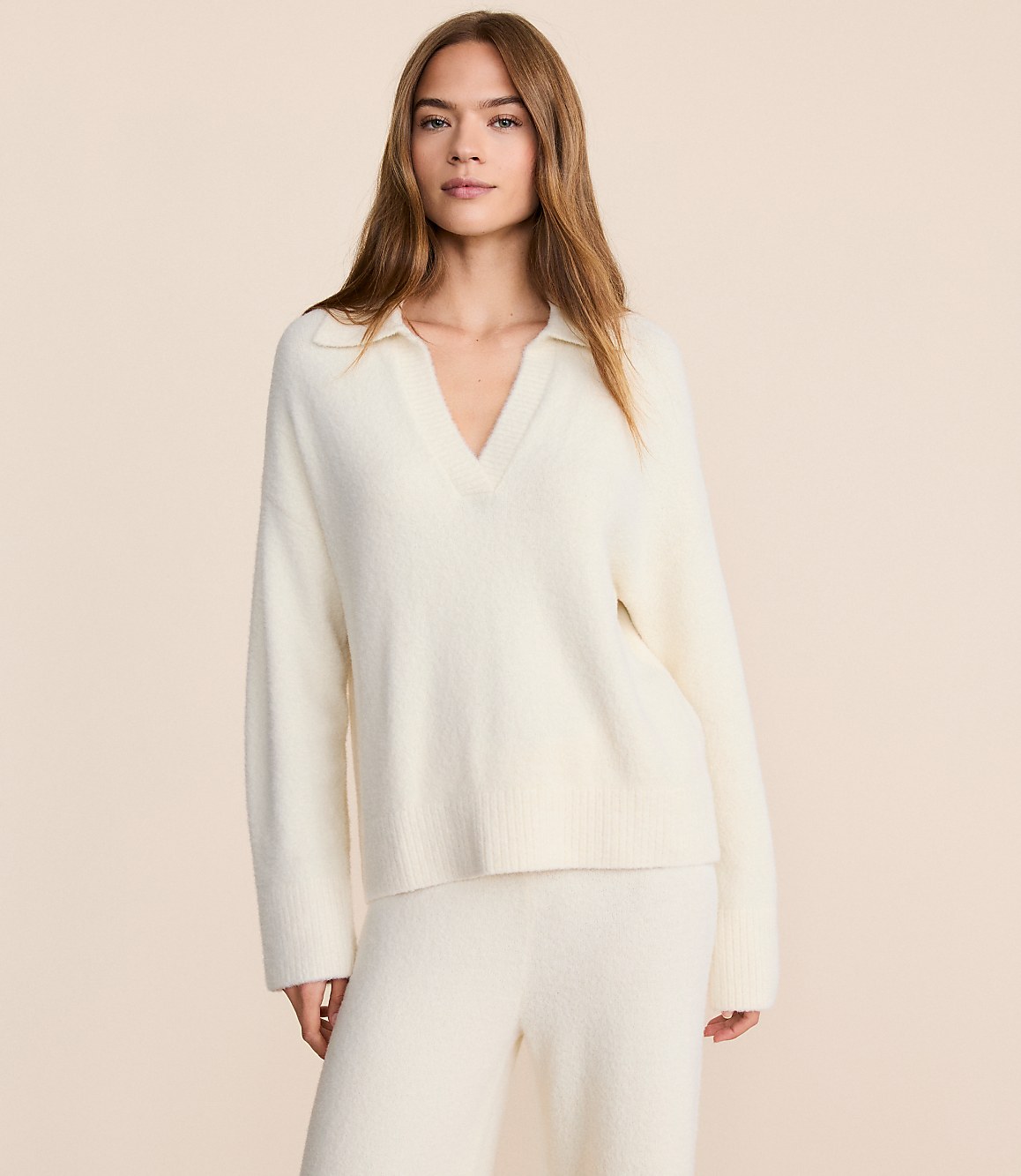 Lou & Grey Fuzzy Polo Sweater