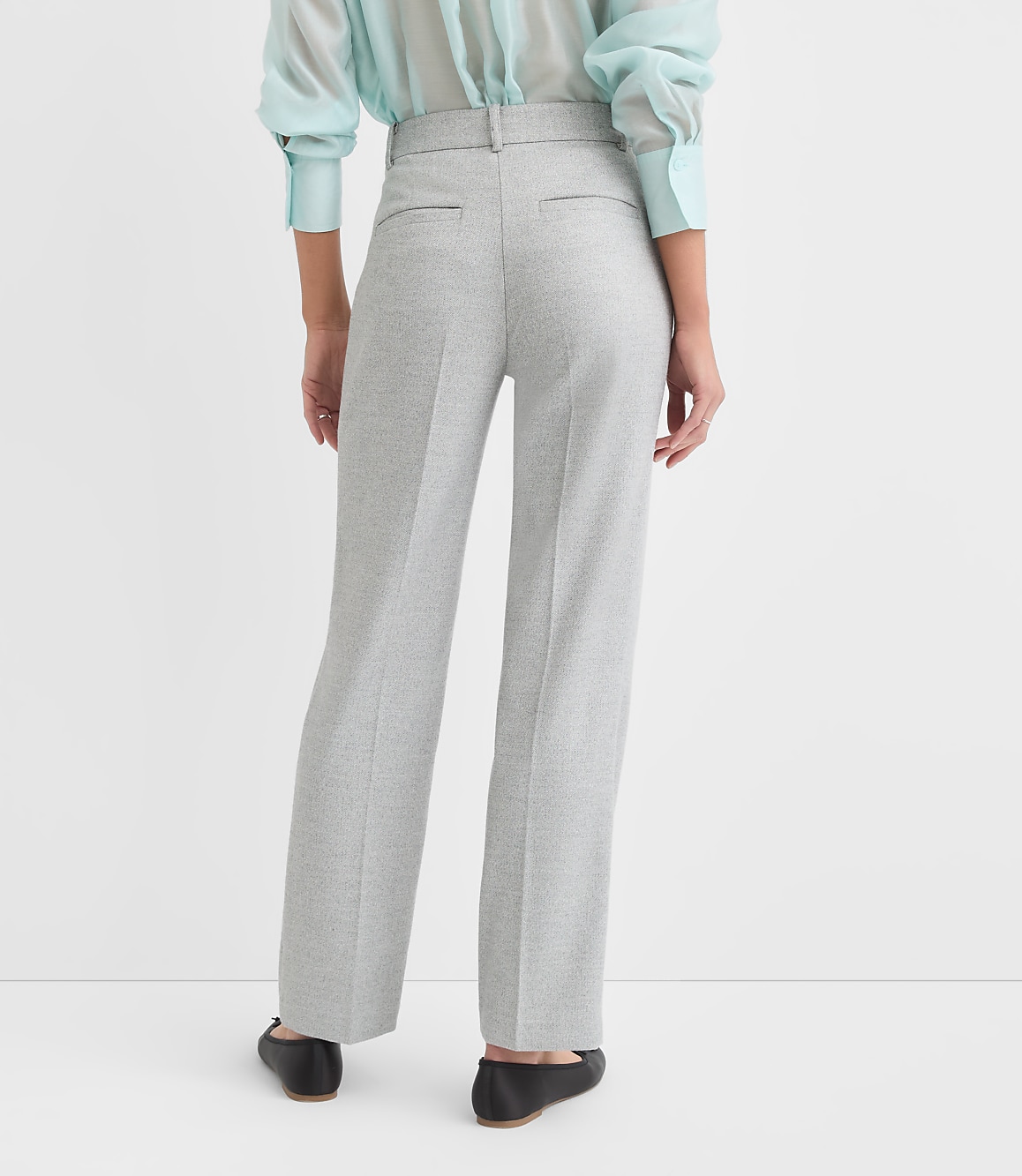 Petite Parker Straight Pants in Shimmer Herringbone