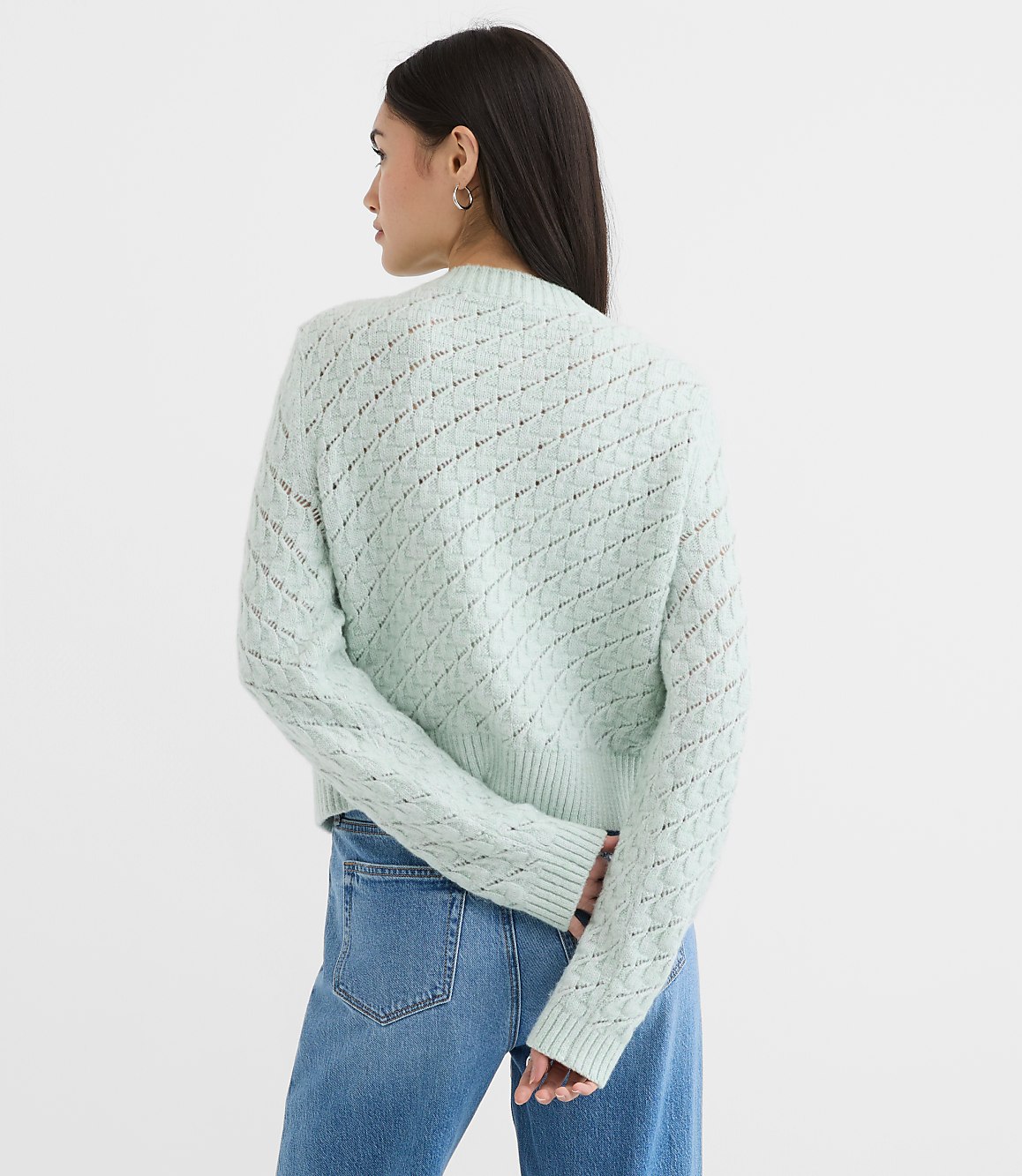 Petite Shimmer Pointelle Cardigan
