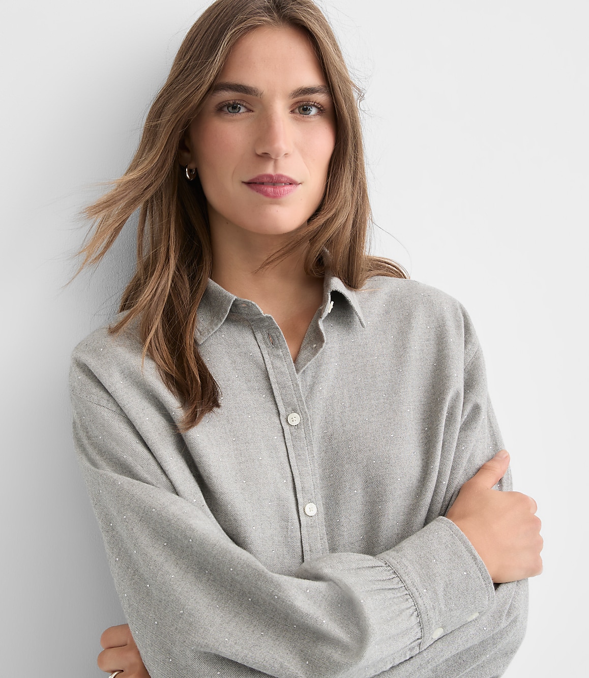 Sparkle Herringbone Modern Everyday Shirt