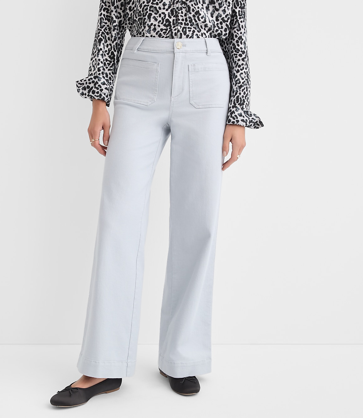 Curvy Palmer Wide Leg Pants in Twill