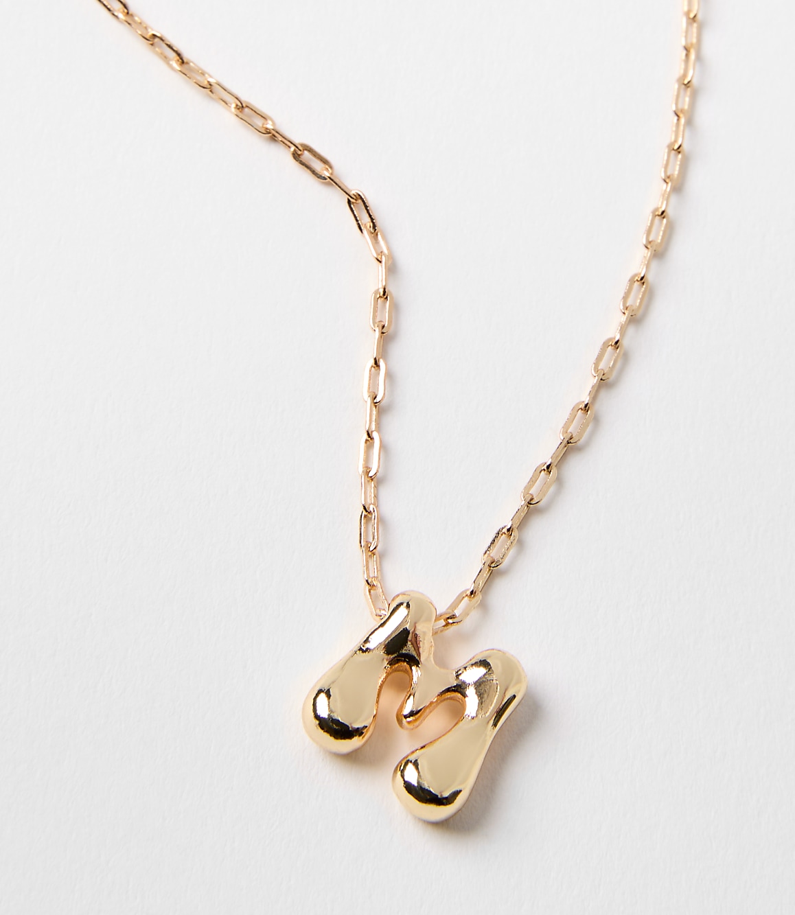 Bubble Letter Initial Necklace