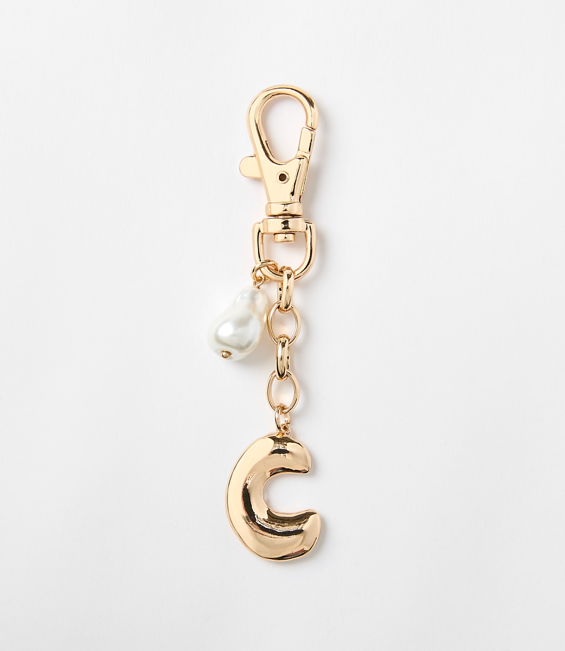 Pearlized Bubble Letter Initial Bag Charm