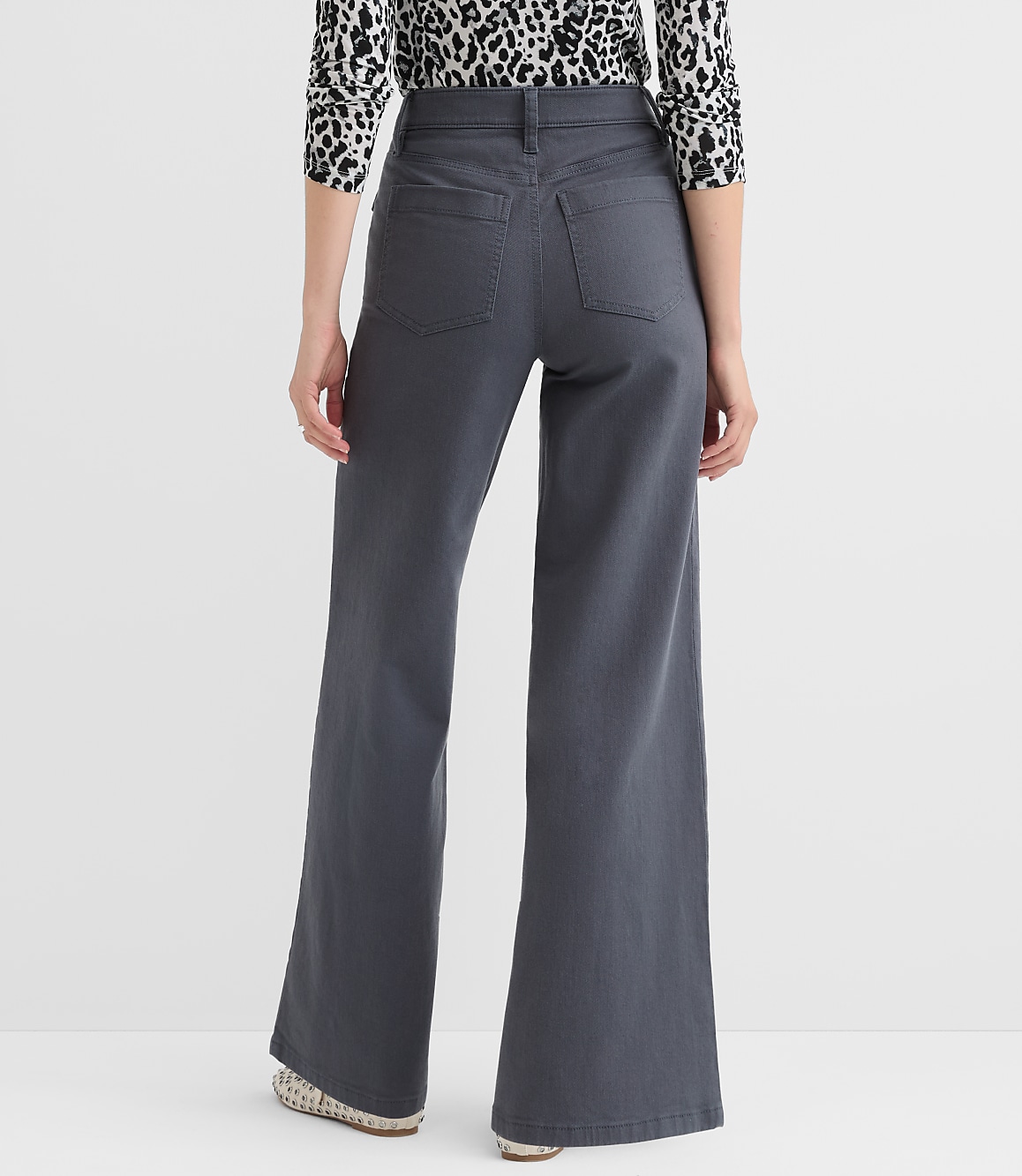 Curvy Palmer Wide Leg Pants in Twill