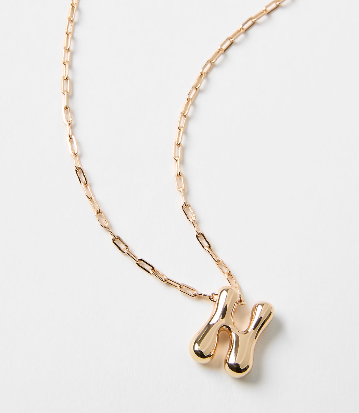 Bubble Letter Initial Necklace