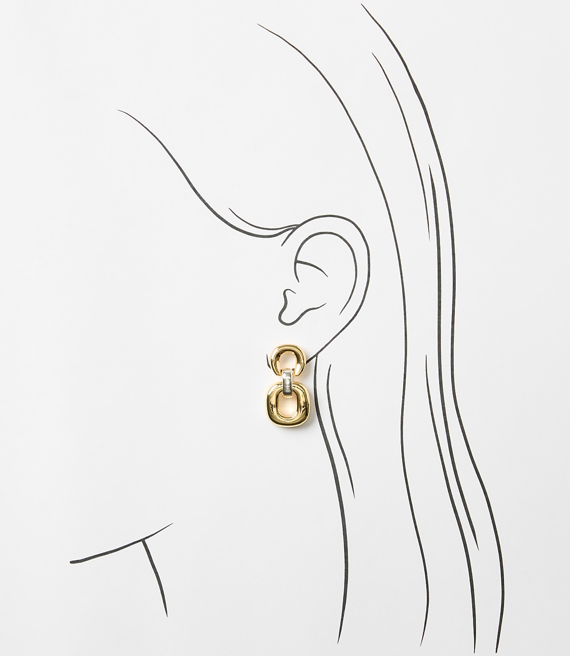 Mixed Metal Link Drop Earrings
