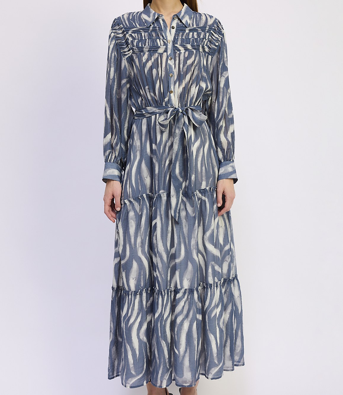 En Saison Rosalie Mixed Media Midi Dress