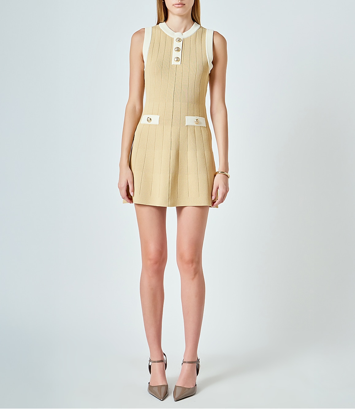 English Factory Contrast Knit Mini Dress