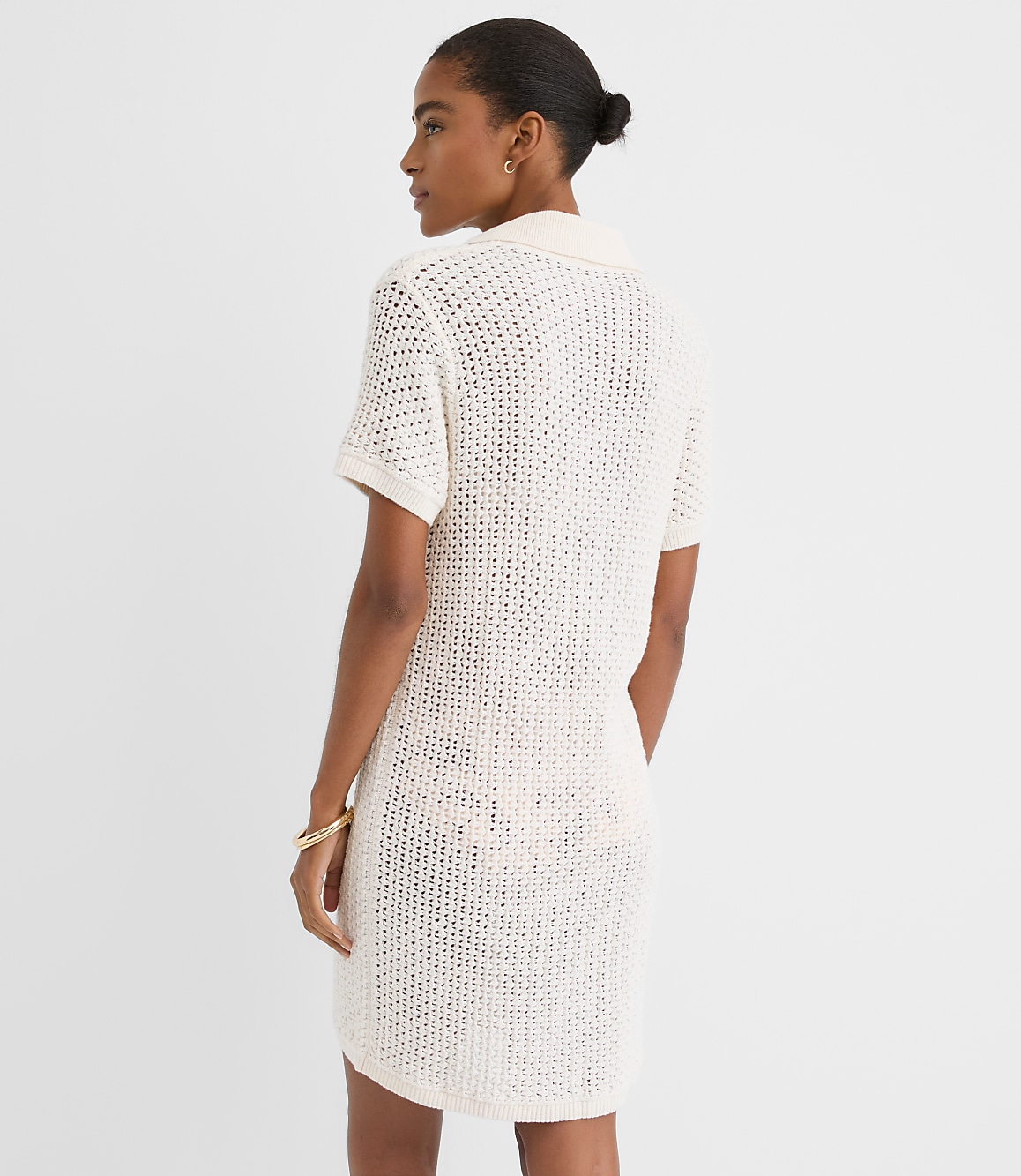 LOFT Beach Crochet Swimsuit Coverup Polo Dress