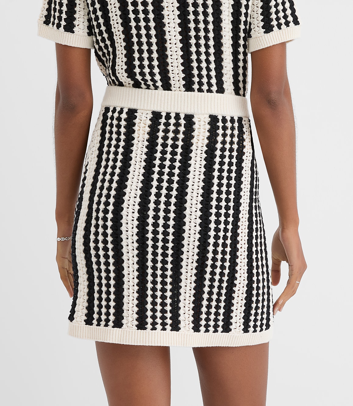 LOFT Beach Striped Crochet Mini Skirt