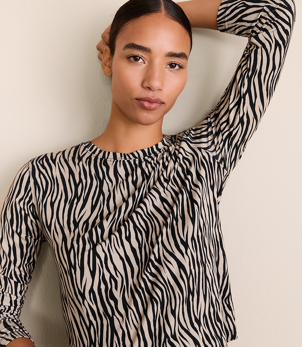 Lou & Grey Zebra Print Essential Modal Long Sleeve Tee