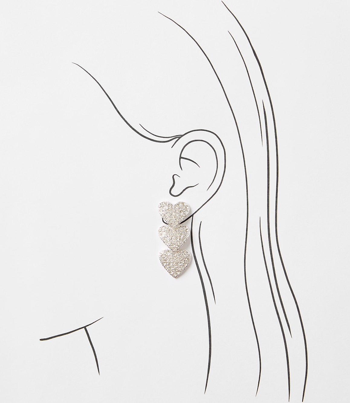 Crystal Heart Statement Earrings