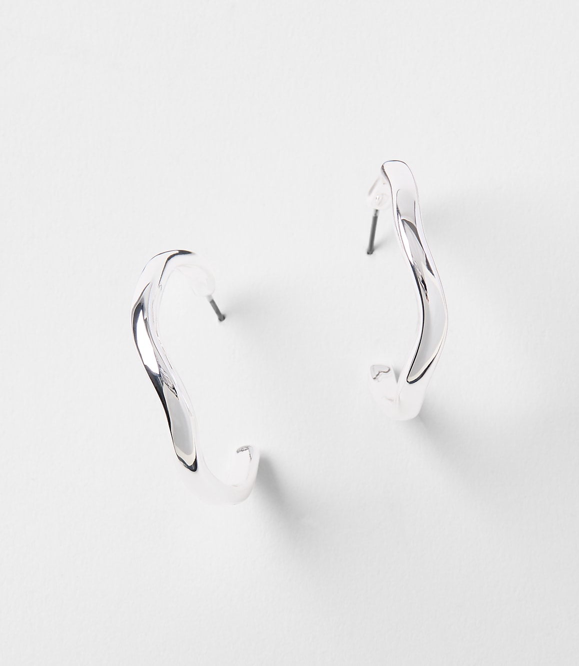 Molded Metal Hoop Earrings
