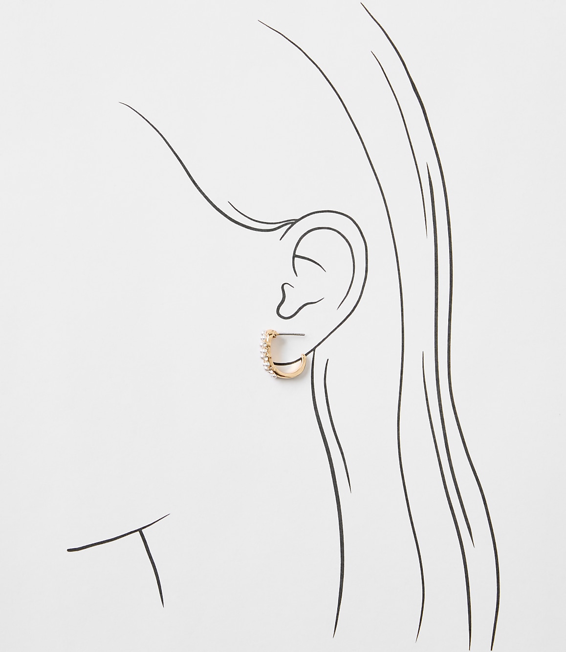 Pearlized Sparkle Huggie Hoop Earrings