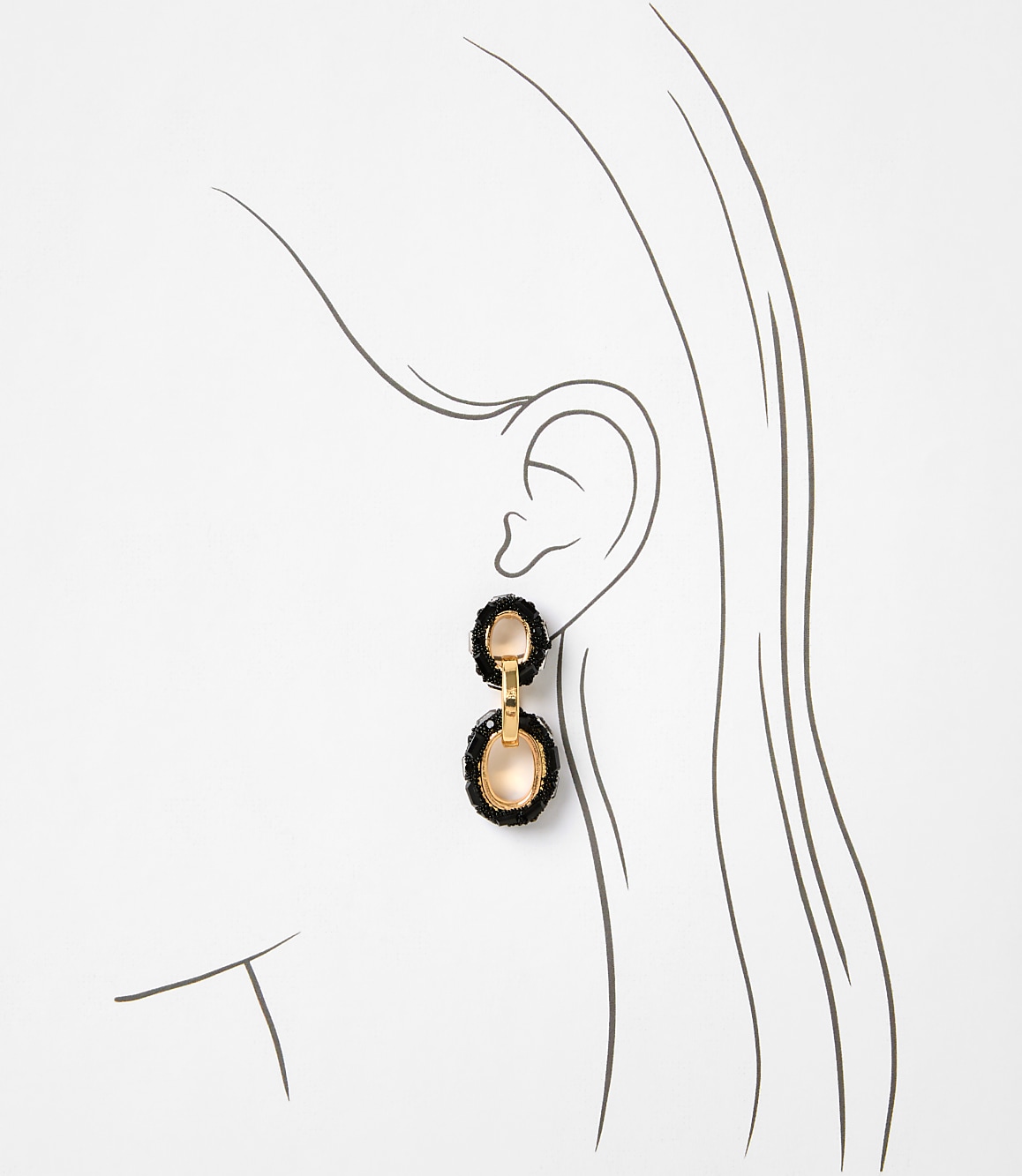 Beaded Link Drop Statement Earrings