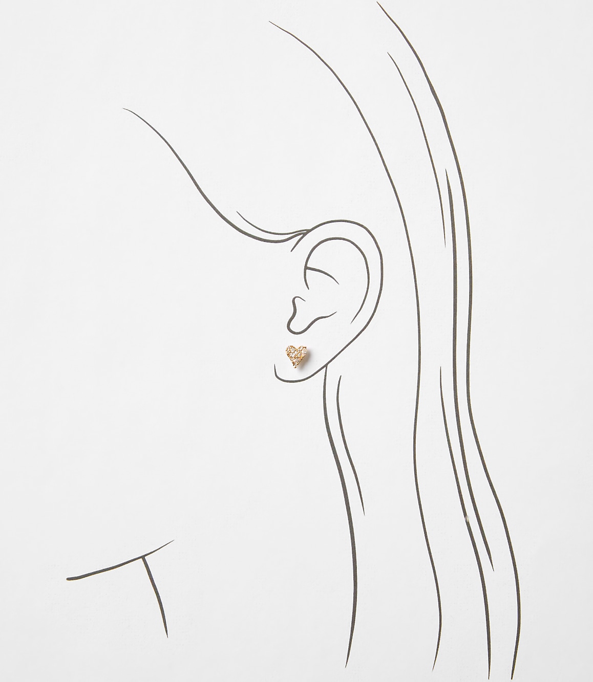 Pave Heart Stud Earring Set