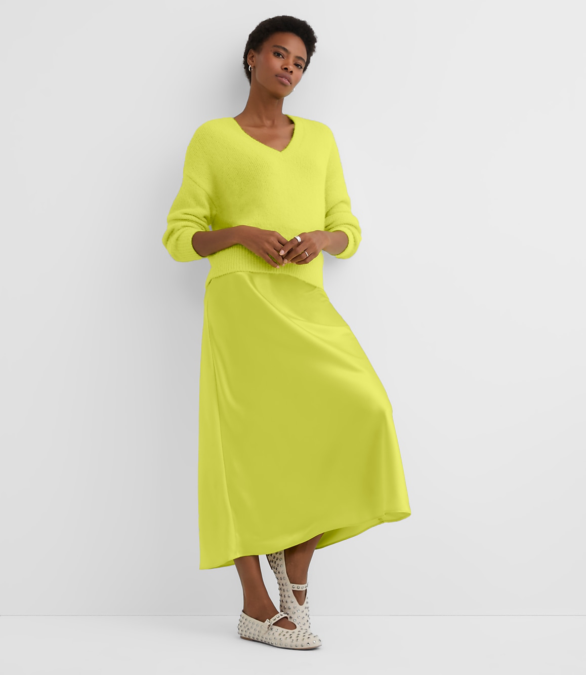 Satin Bias Maxi Skirt