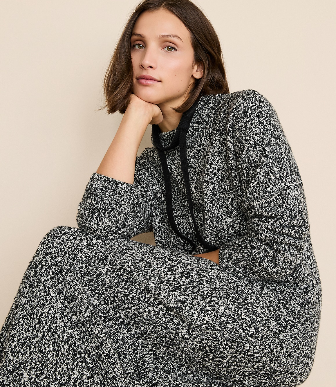 Petite Lou & Grey Colorblock Drawstring Neck Maxi Sweater Dress