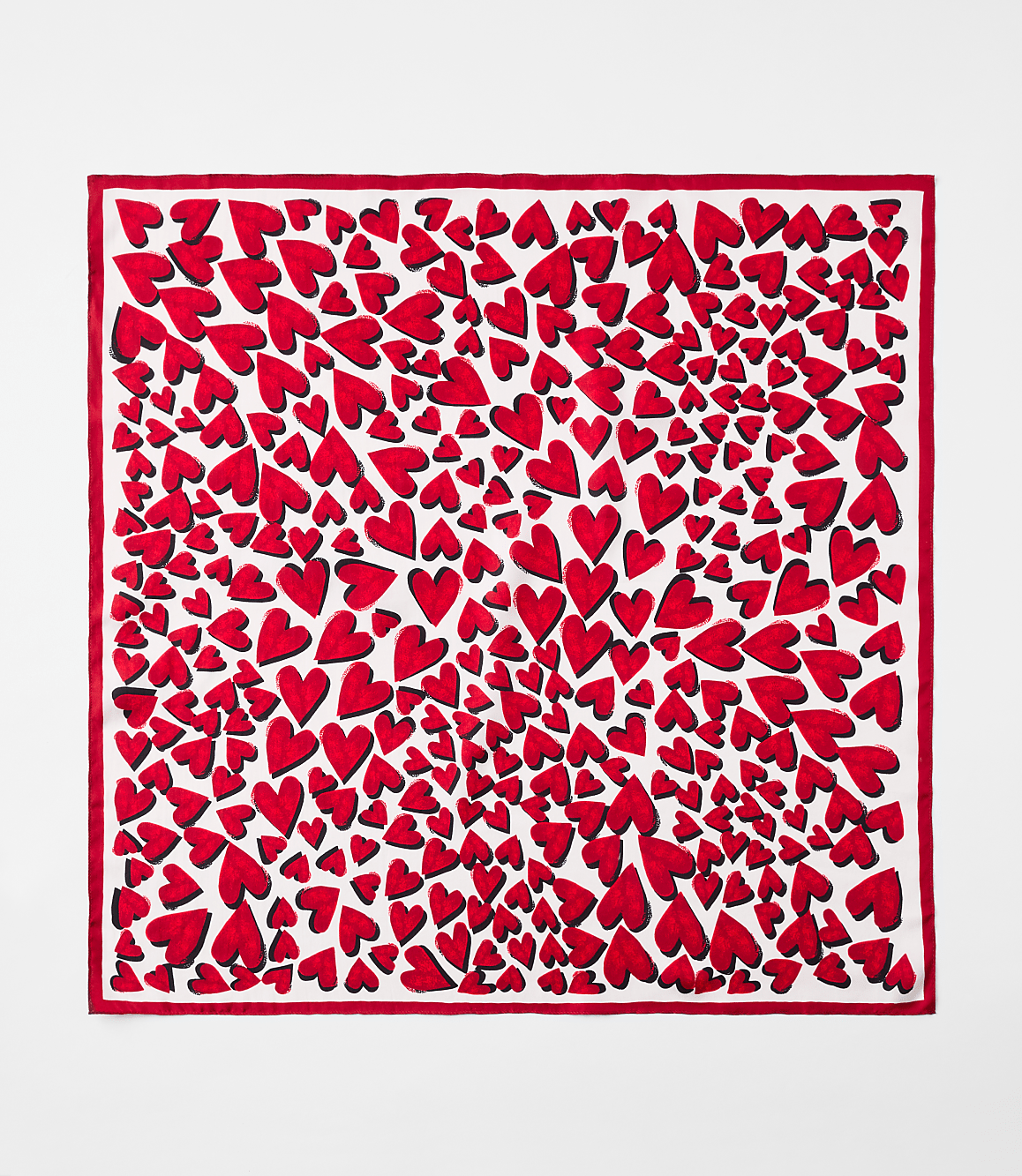 Heart Silk Square Scarf